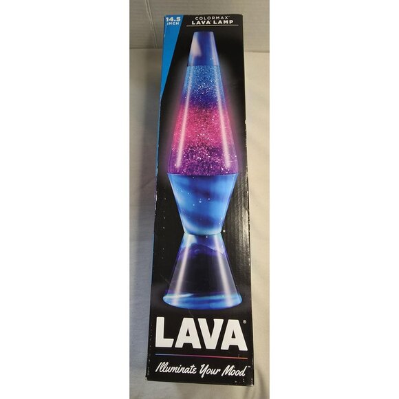 LAVA Brand 14.5" Colormax Motion Lamp Blue Purple Pink Glitter Liquid Light New - Picture 4 of 6